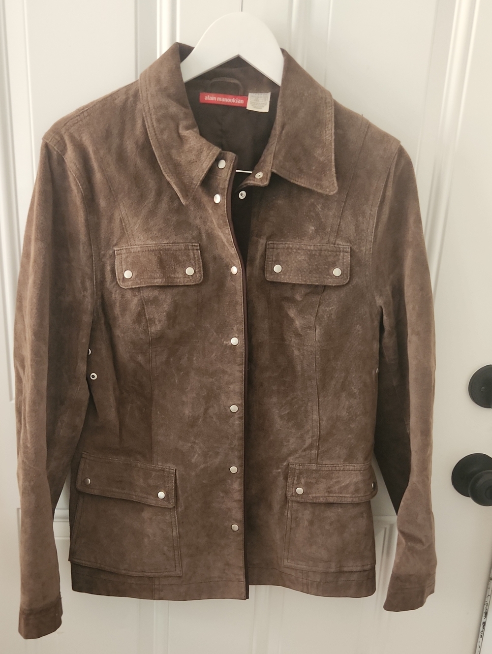 Ladies Brown Suede Leather Jacket.